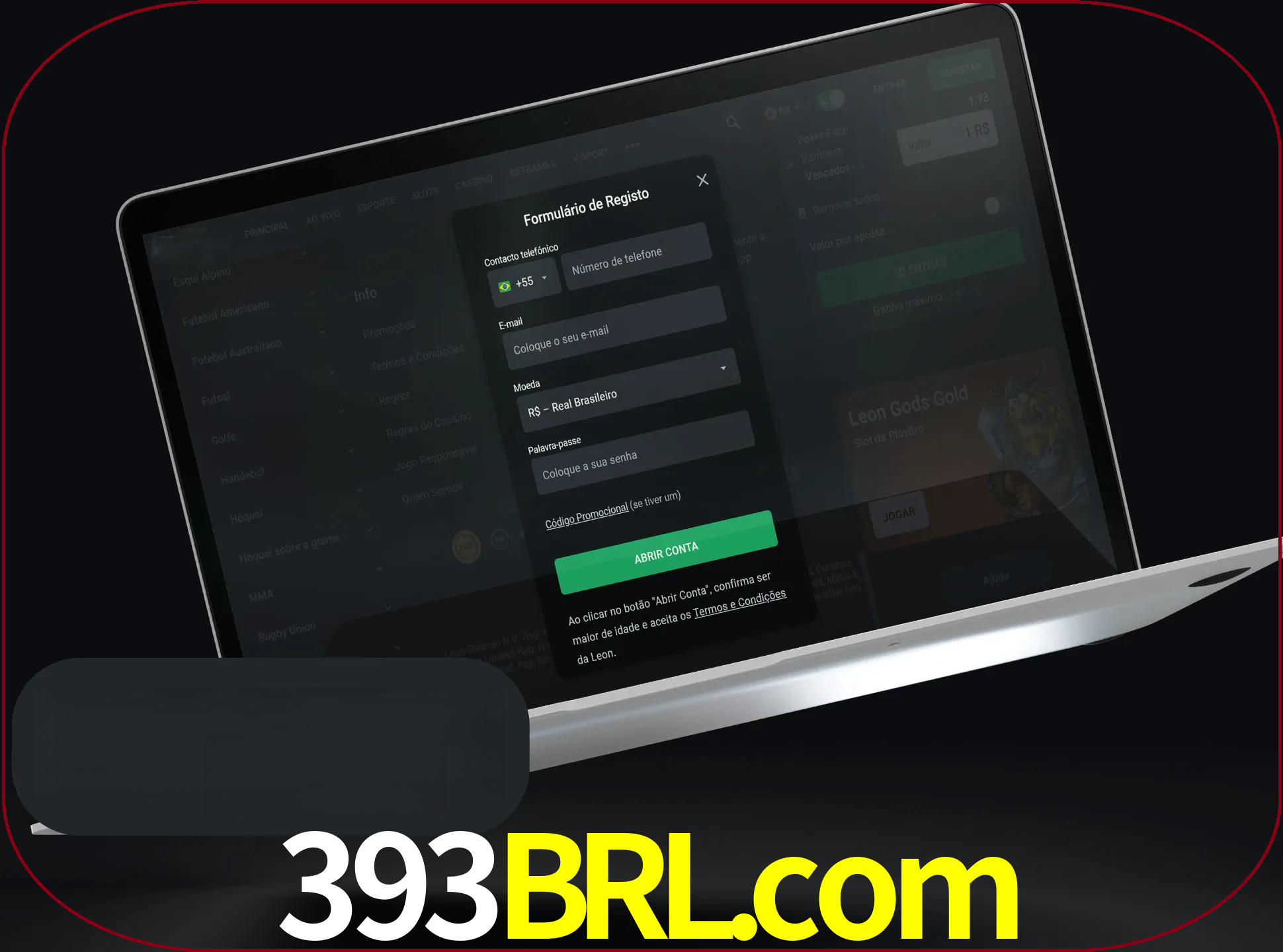 Abra o site da LeonBet e crie sua própria conta.