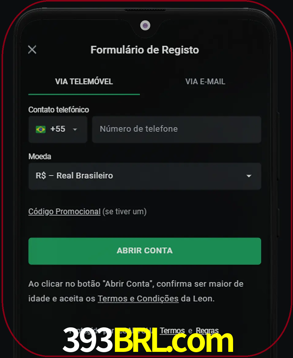 Abra o aplicativo e inicie o processo de registro.