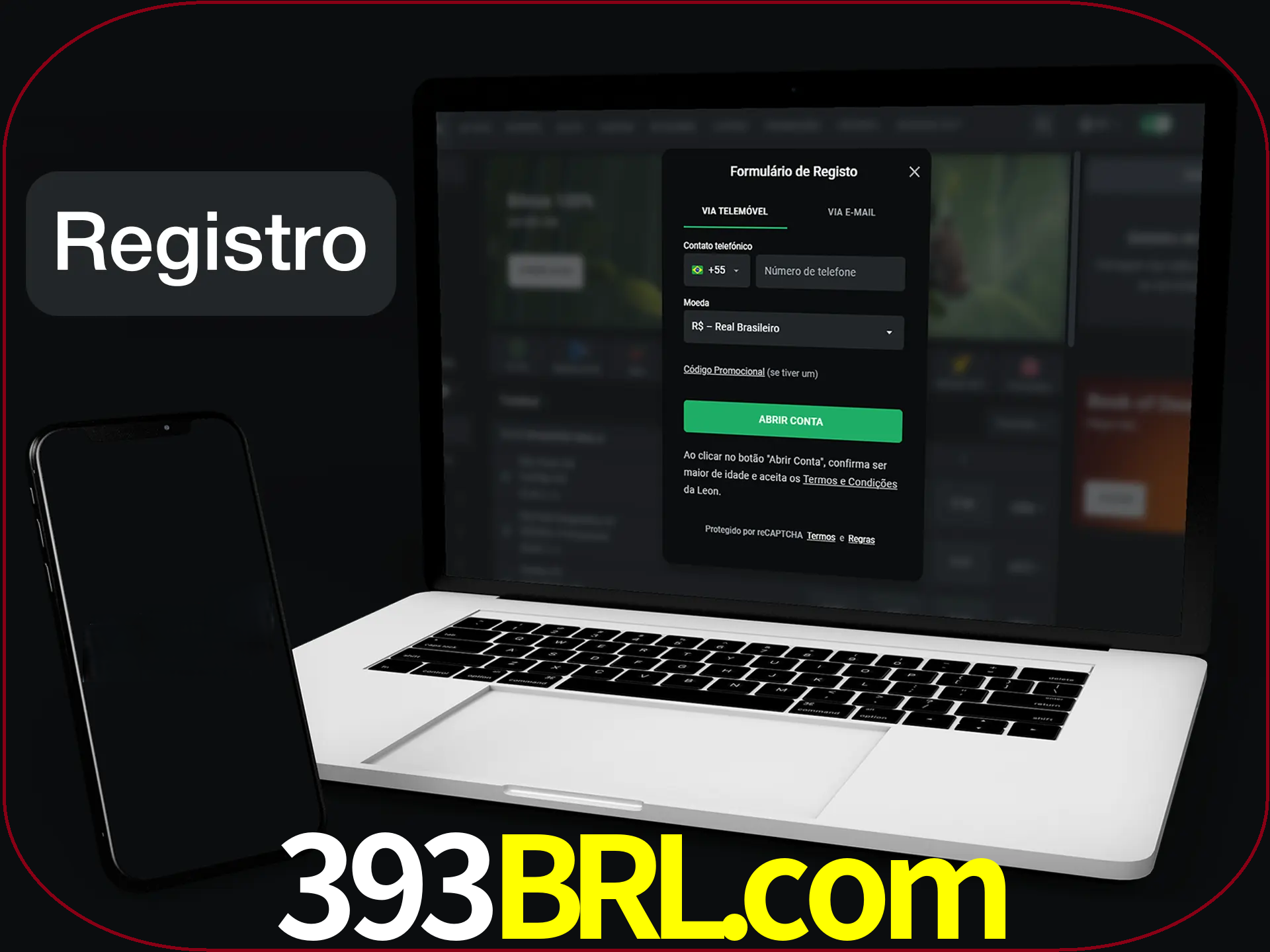 O registro na LeonBet é simples.