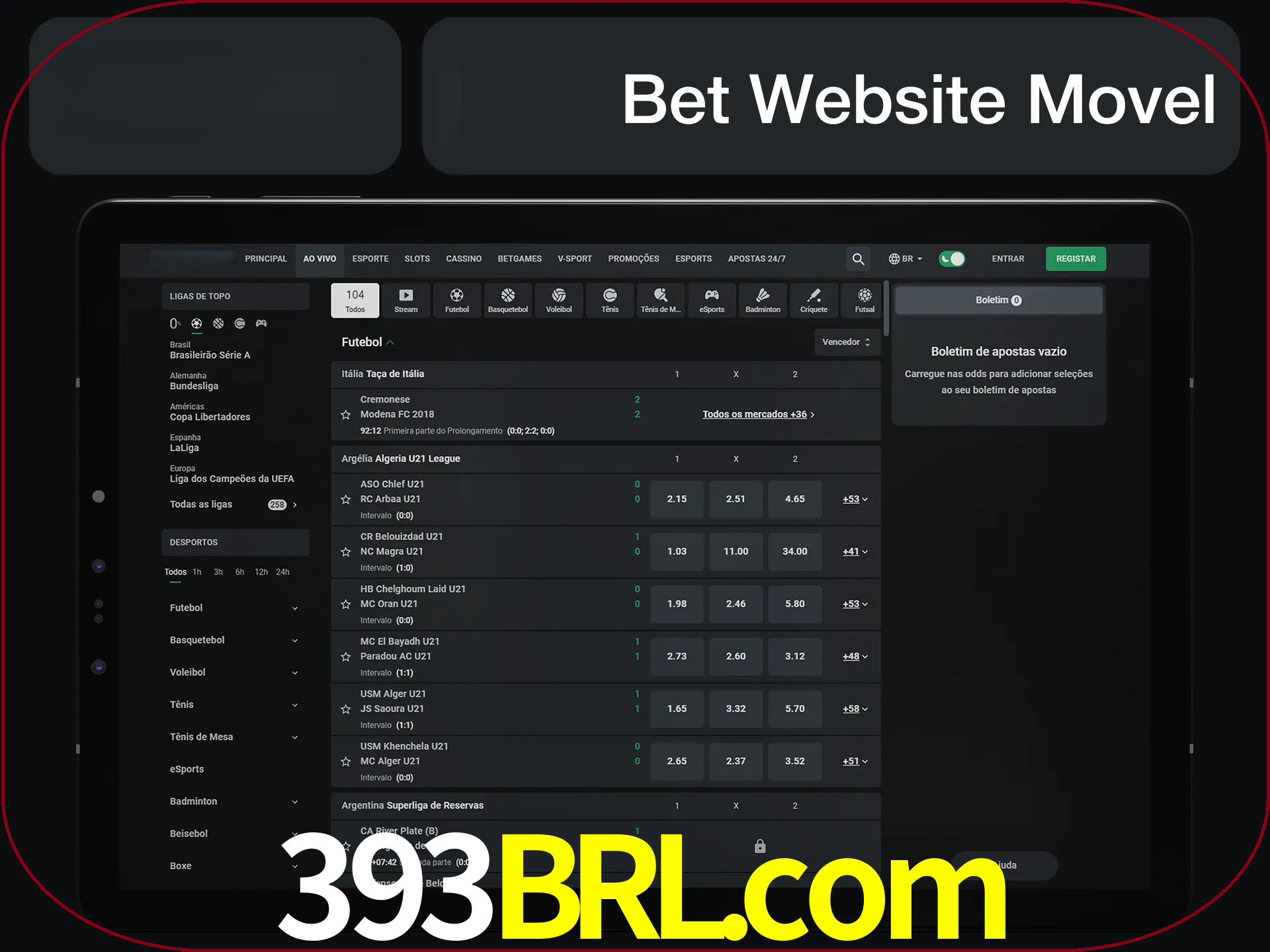 Use nosso website em qualquer dispositivo.